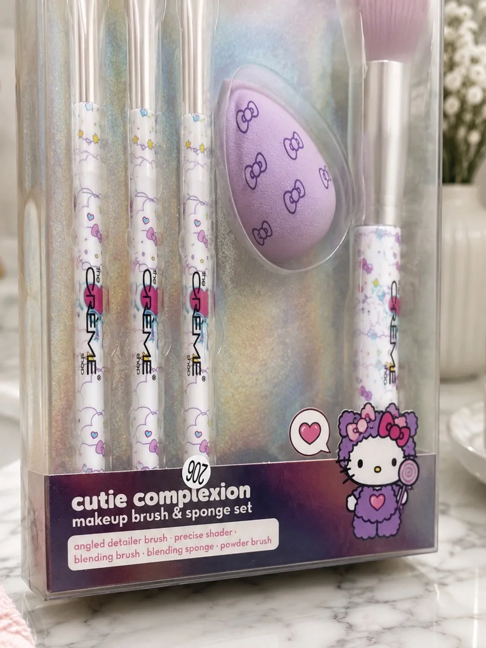 The Crème Shop x Hello Kitty Cutie Complexion Makeup Brush & Sponge Set